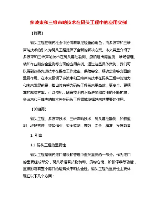多波束和三维声呐技术在码头工程中的应用实例