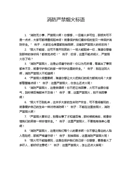 消防严禁烟火标语