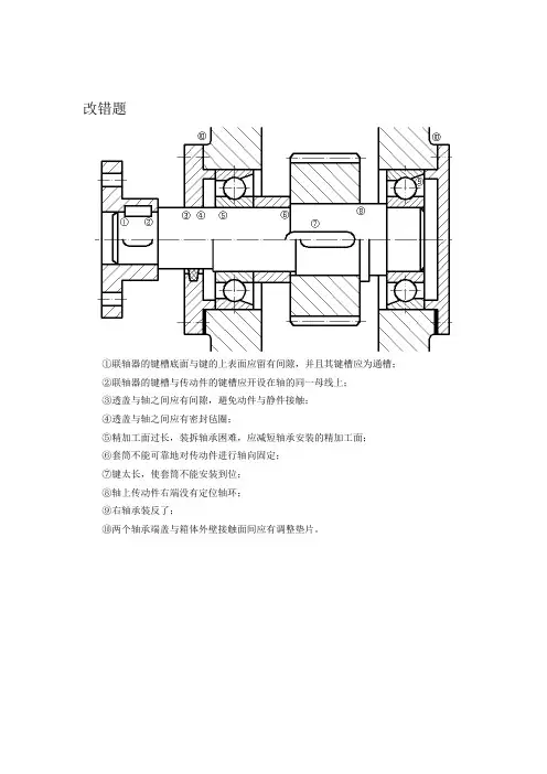 轴承的改错分析题