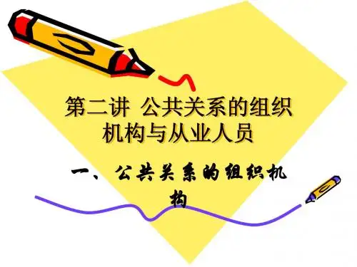 第四讲 公共关系的组织机构与从业人员