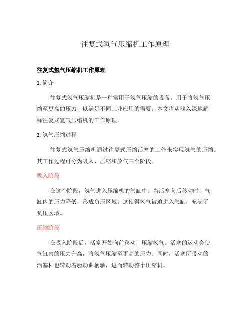 往复式氢气压缩机工作原理