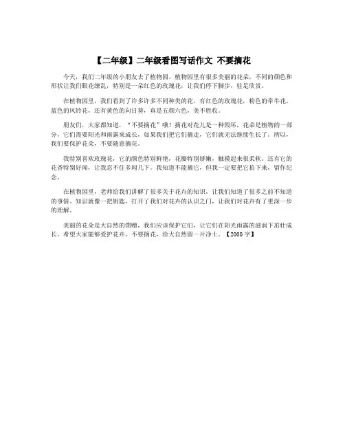 【二年级】二年级看图写话作文 不要摘花