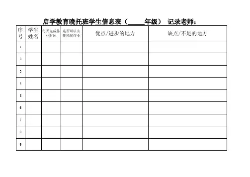 18-晚托班学生基础信息表教师用