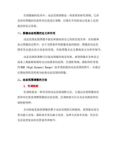 图像编码中的动态范围调整技术研究(三)