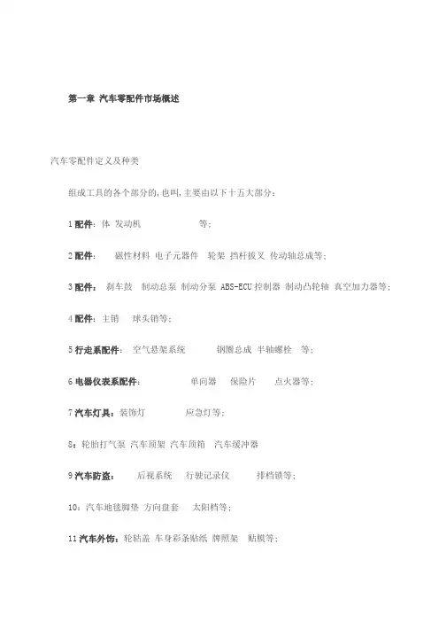 汽车零配件市场营销论文