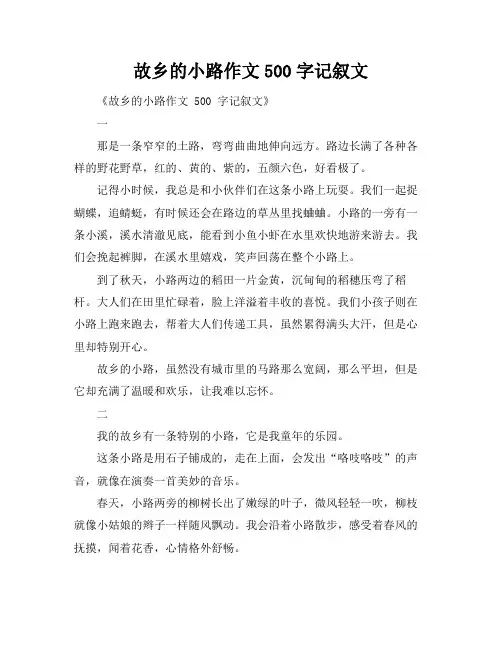 故乡的小路作文500字记叙文