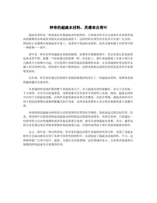 神奇的超疏水材料,灵感来自荷叶
