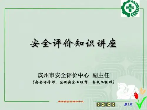 安全评价知识讲座