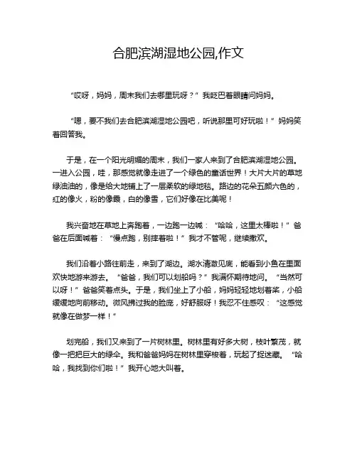 合肥滨湖湿地公园,作文