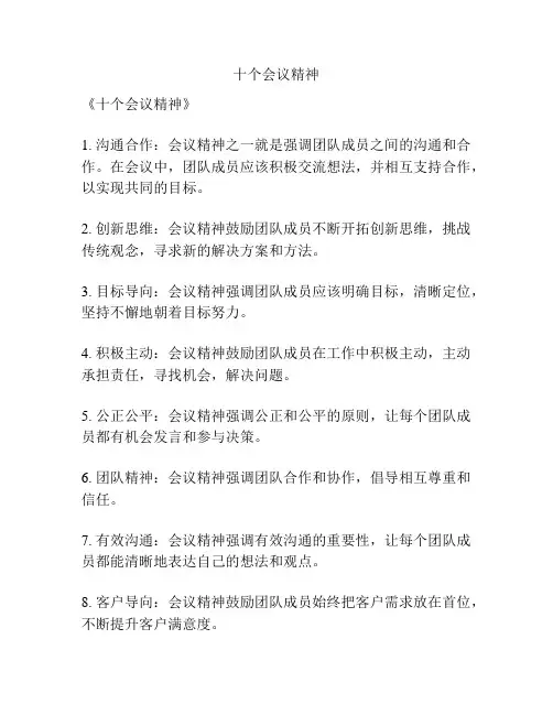 十个会议精神