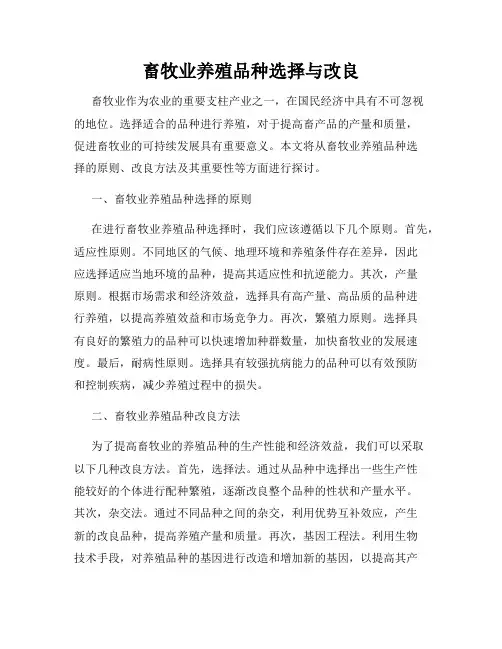 畜牧业养殖品种选择与改良