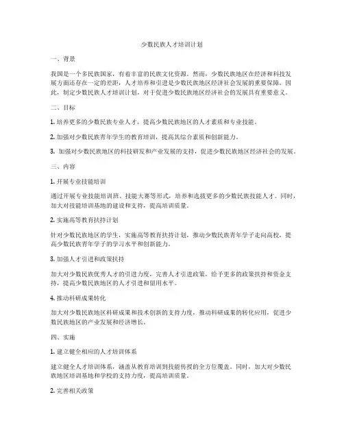 少数民族人才培训计划