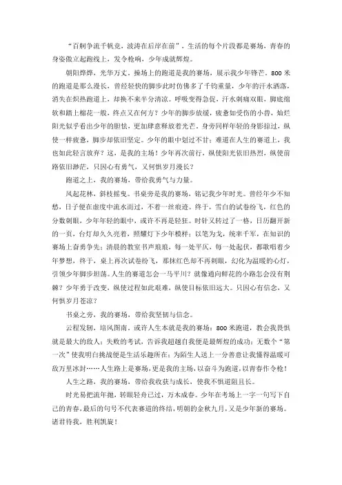 这是我的赛道作文800字