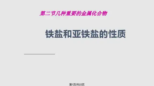 铁盐与亚铁盐的性质PPT课件