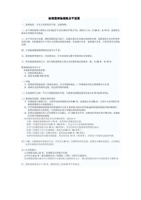 标准篮球场规格