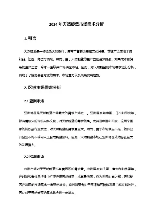 2024年天然靛蓝市场需求分析