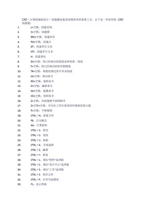 cad快捷键