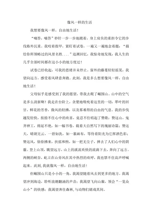 像风一样的生活600字作文