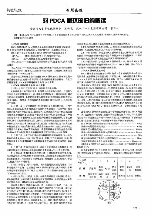 对PDCA循环的归纳解读
