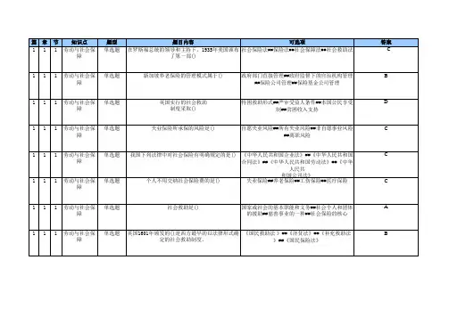劳动与社会保障题库(含在线作业答案)