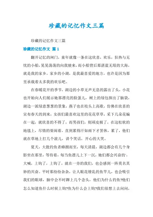 珍藏的记忆作文三篇