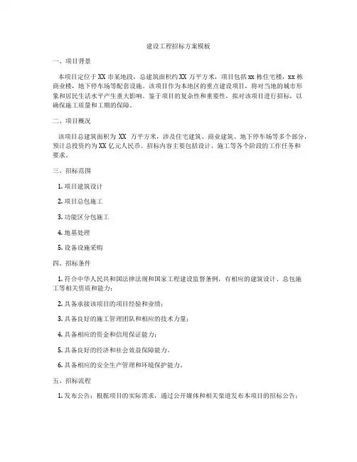 建设工程招标方案模板