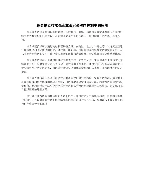 综合勘查技术在东北某老采空区探测中的应用
