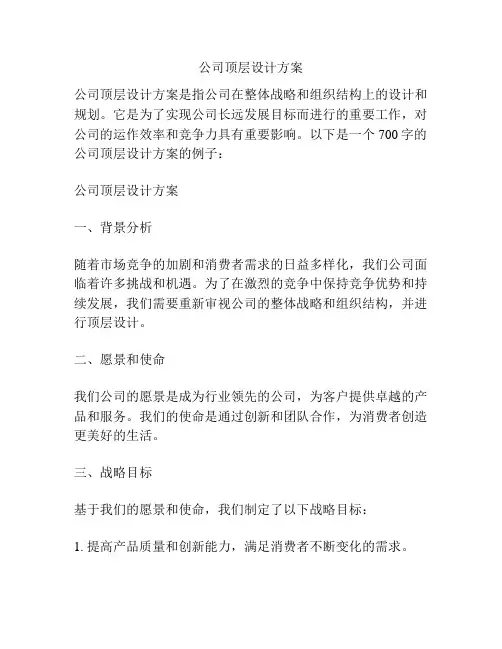 公司顶层设计方案