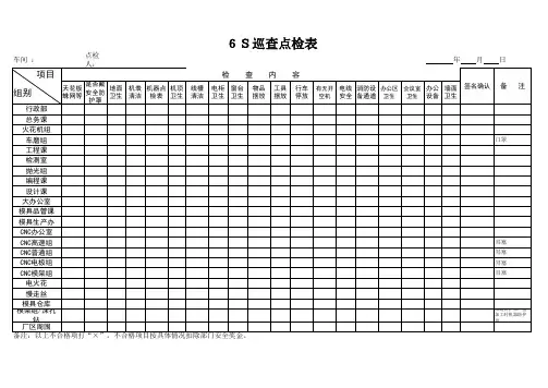 6S巡查点检表