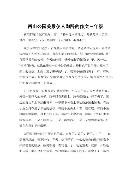 西山公园美景使人陶醉的作文三年级