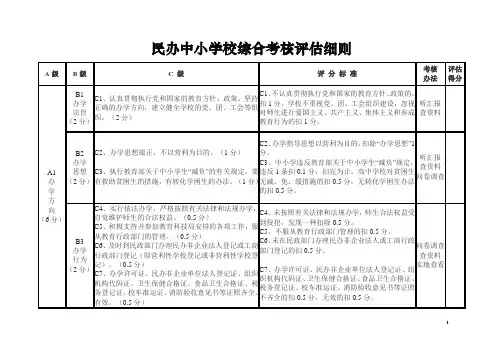民办中小学校综合评估细则(打印)
