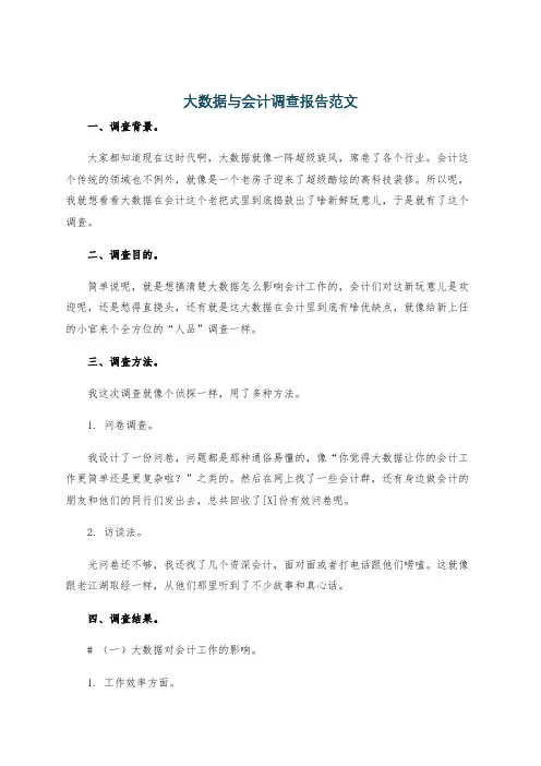 大数据与会计调查报告范文