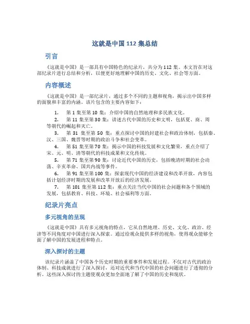 这就是中国112集总结