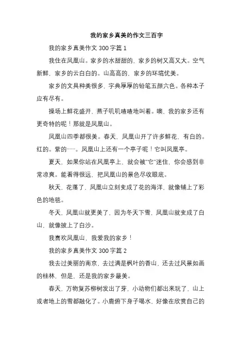 我的家乡真美的作文三百字