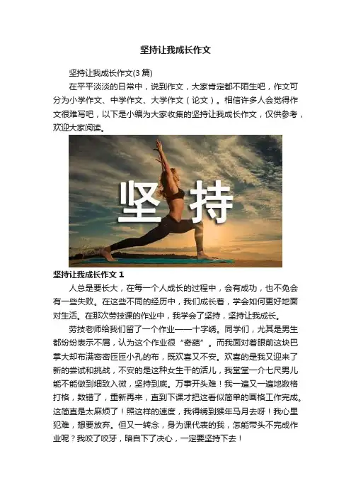 坚持让我成长作文