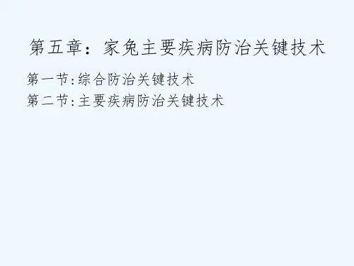 第五章家兔主要疾病防治关键技术