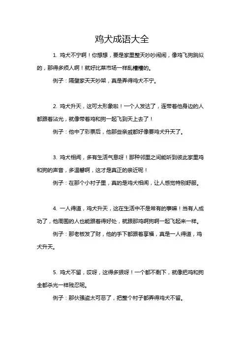鸡犬成语大全