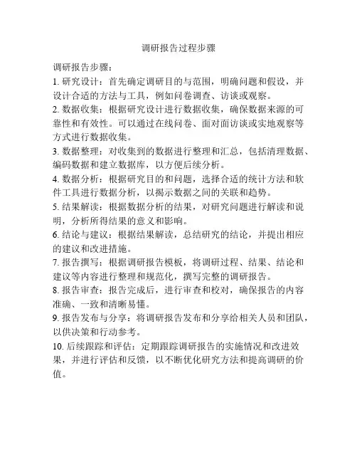 调研报告过程步骤