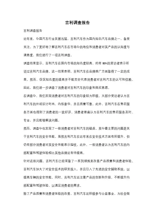 吉利调查报告