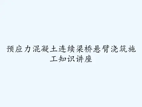 预应力混凝土连续梁桥悬臂浇筑施工知识讲座 PPT