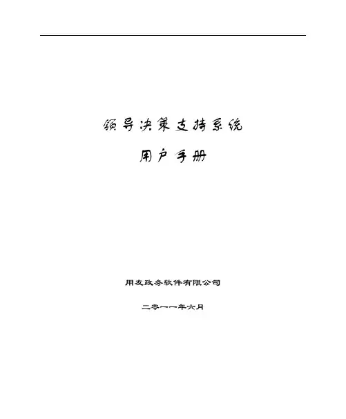 领导决策支持系统使用手册