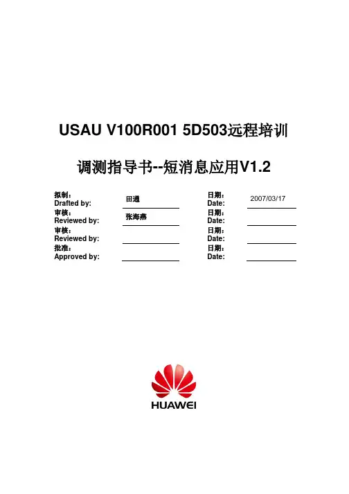 USAU V100R001 5D503远程培训调测指导书-短消息应用V1.2
