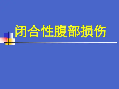 闭合性腹部损伤(大课幻灯)PPT课件