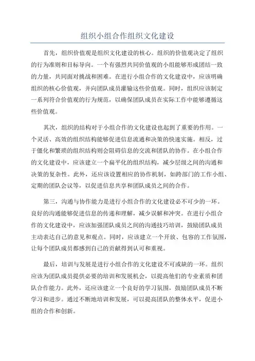 组织小组合作组织文化建设