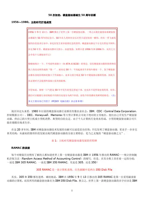 50次初恋硬盘驱动器诞生50周年回顾