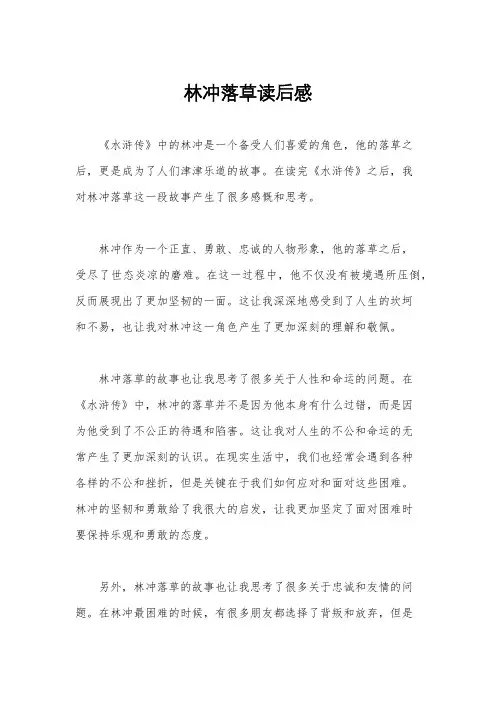 林冲落草读后感