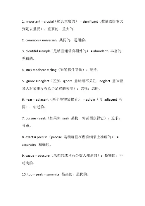 中考英语必考同义词收录