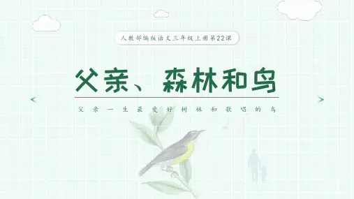 小学语文三年级上册《父亲、树林和鸟》完整教学课件