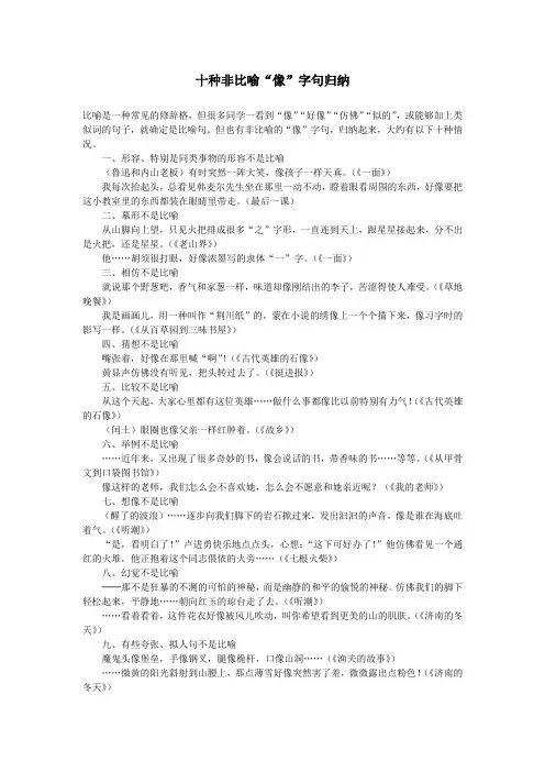 十种非比喻