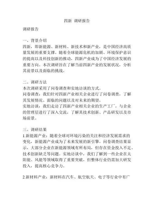 四新  调研报告